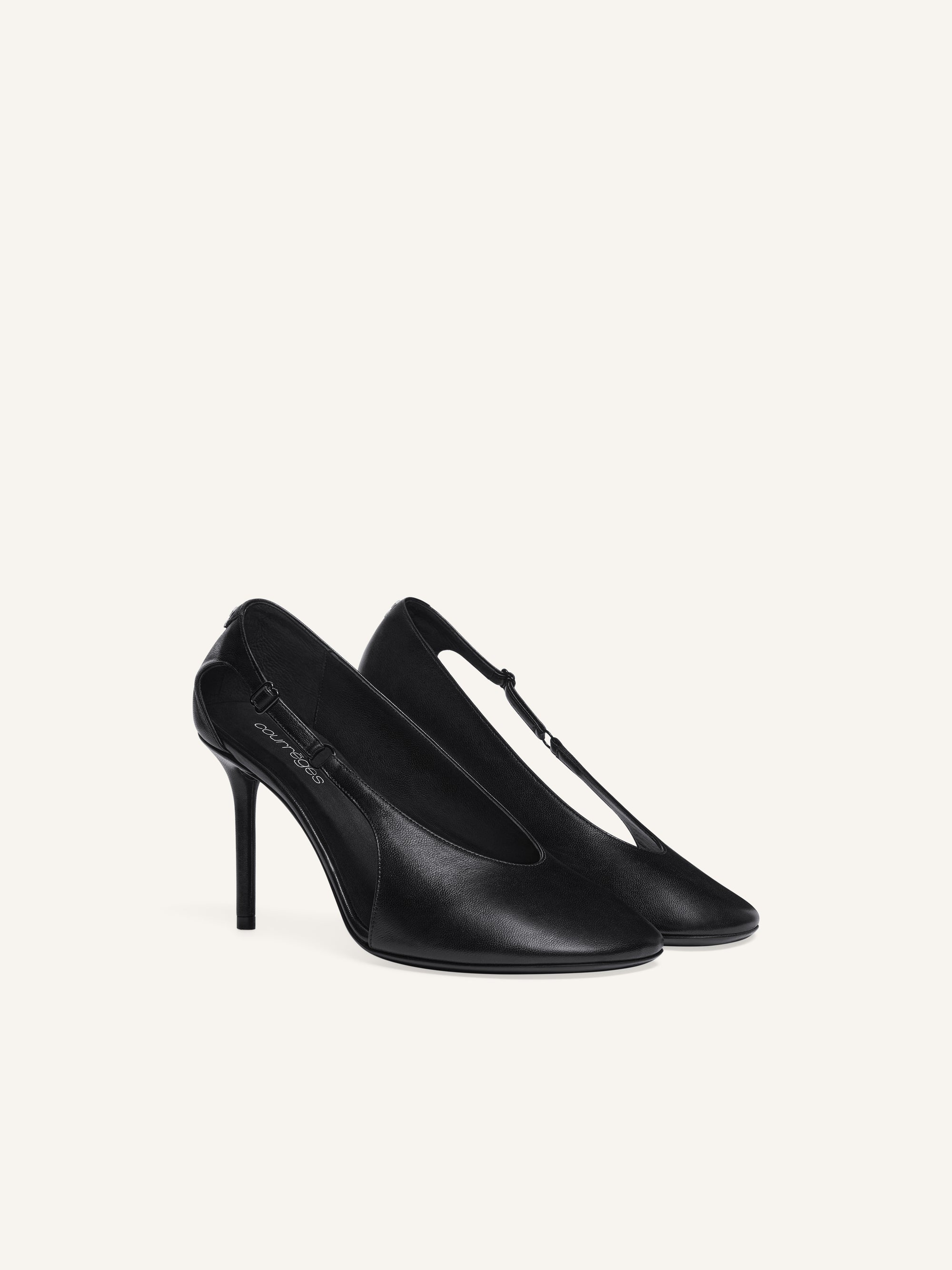 Oblique leather Stilettos - Black