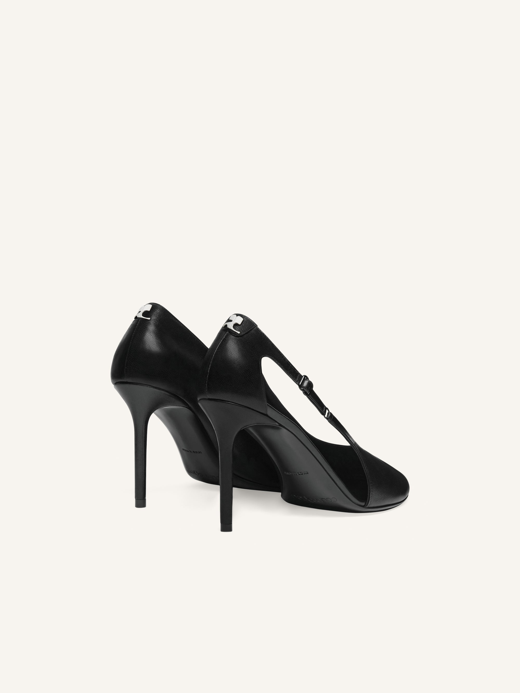 Oblique leather Stilettos - Black