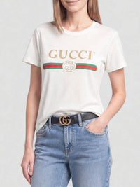 Gucci natural white printe T-shirt - Natural White Printe