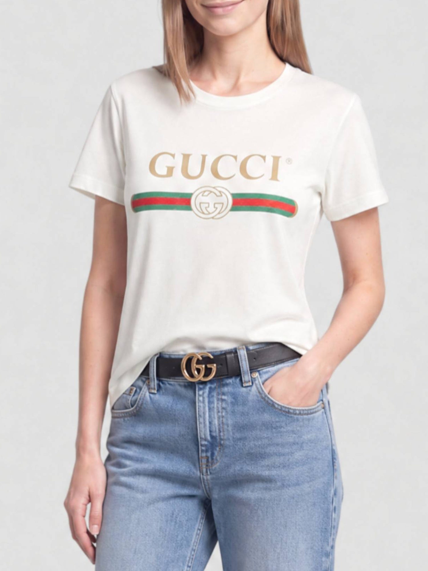 Gucci natural white printe T-shirt - Natural White Printe