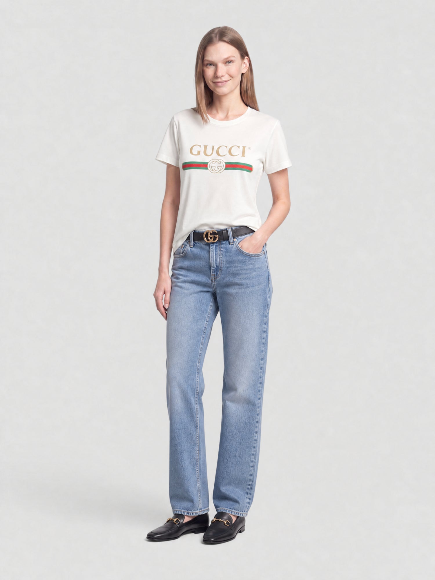 Gucci natural white printe T-shirt - Natural White Printe