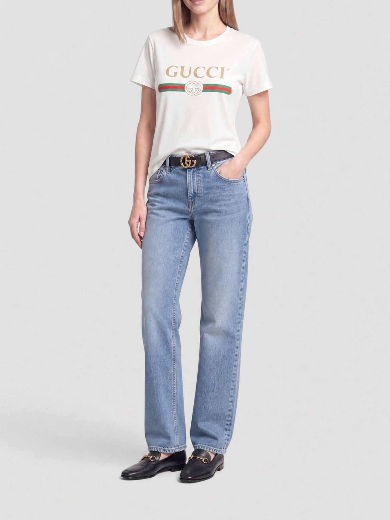 Gucci natural white printe T-shirt - Natural White Printe