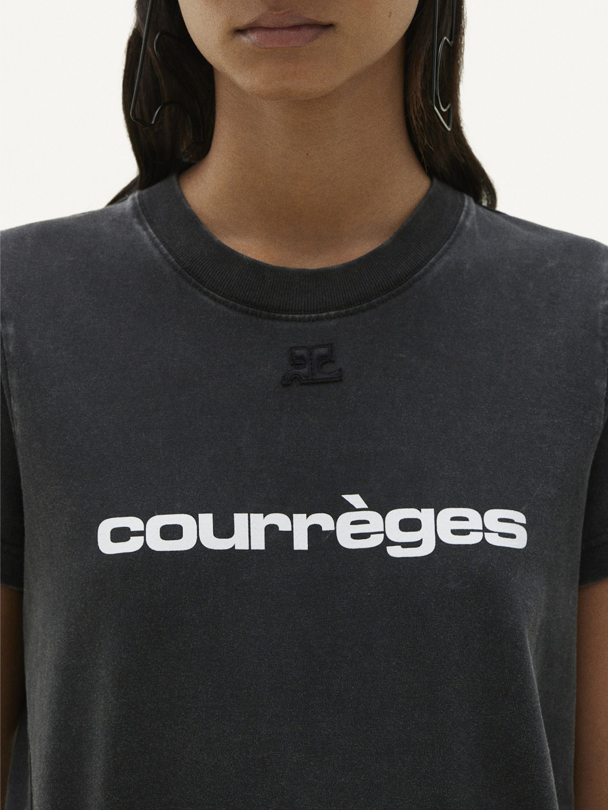 Vintage courrèges cotton T-shirt - Grey