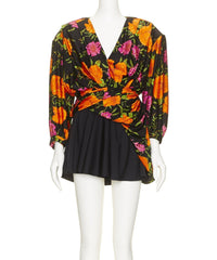 Œillet 70's V Neck Uplifted Mini Dress - Black