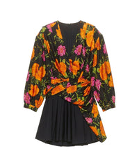 Œillet 70's V Neck Uplifted Mini Dress - Black