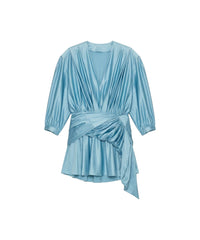 V Neck Uplifted Mini Dress - Aqua