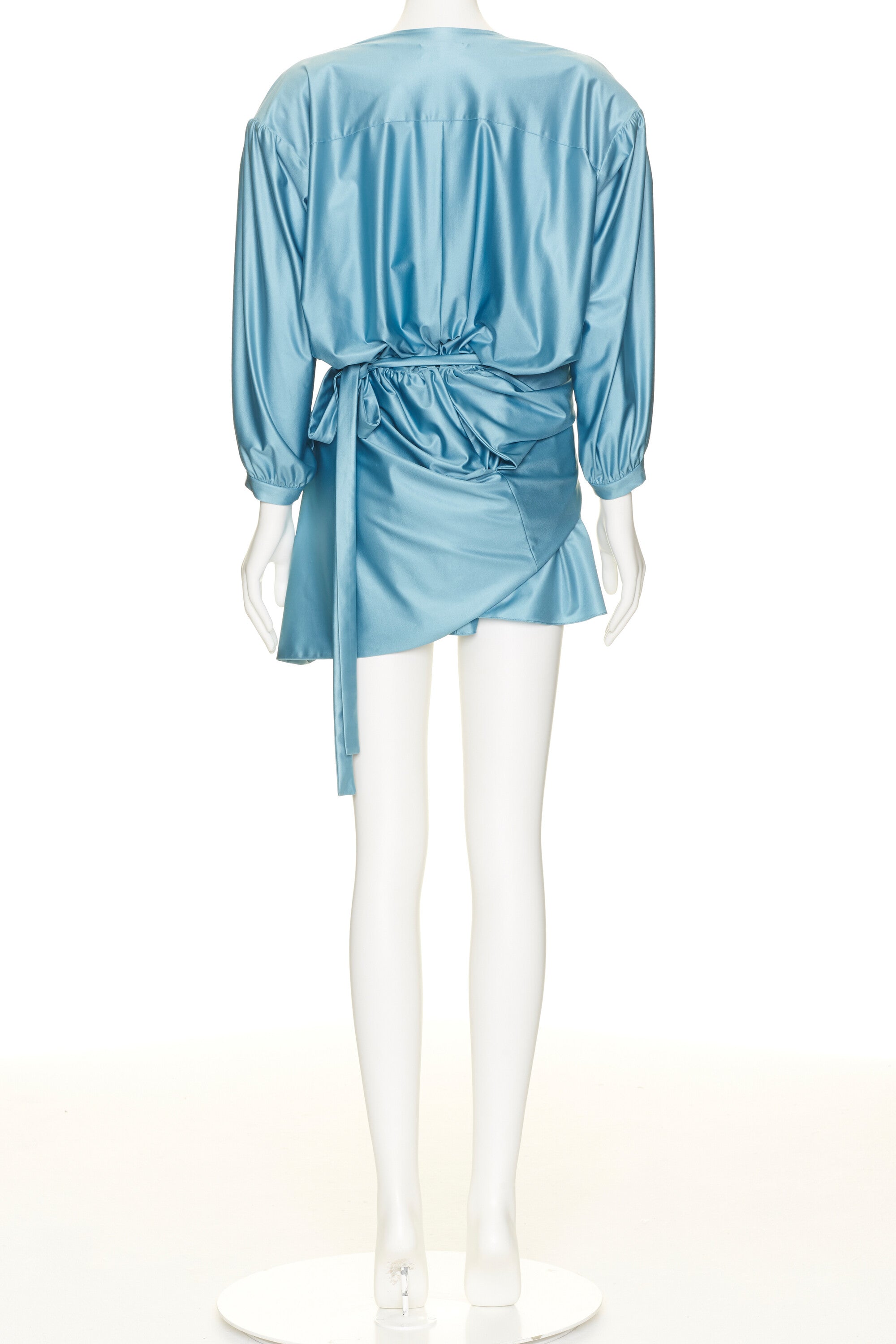 V Neck Uplifted Mini Dress - Aqua