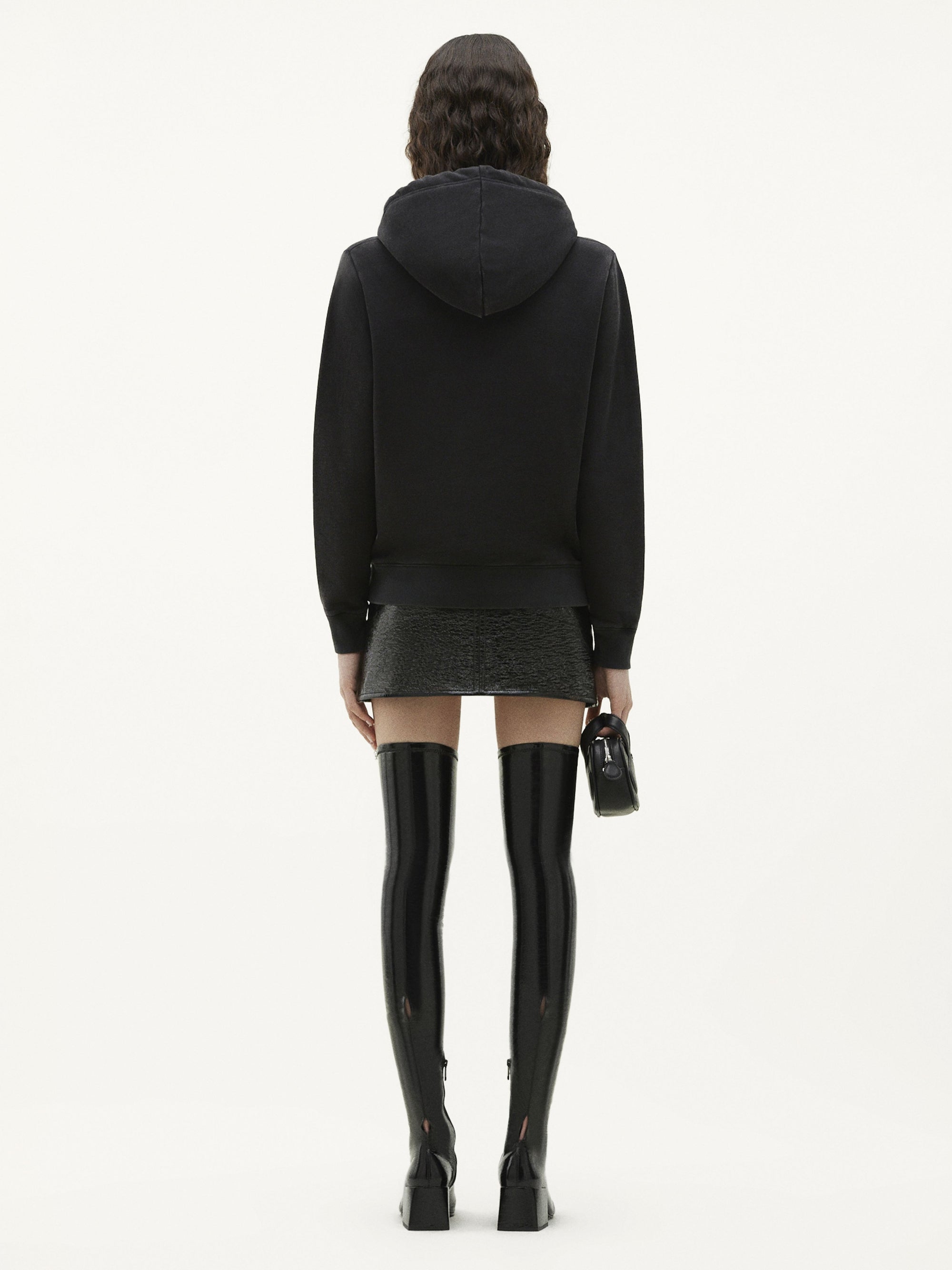 Swallow fleece Hoodie - Black