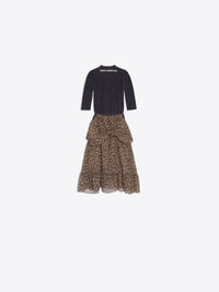 Leopard Athletic beige & black Top Dress - Beige & Black