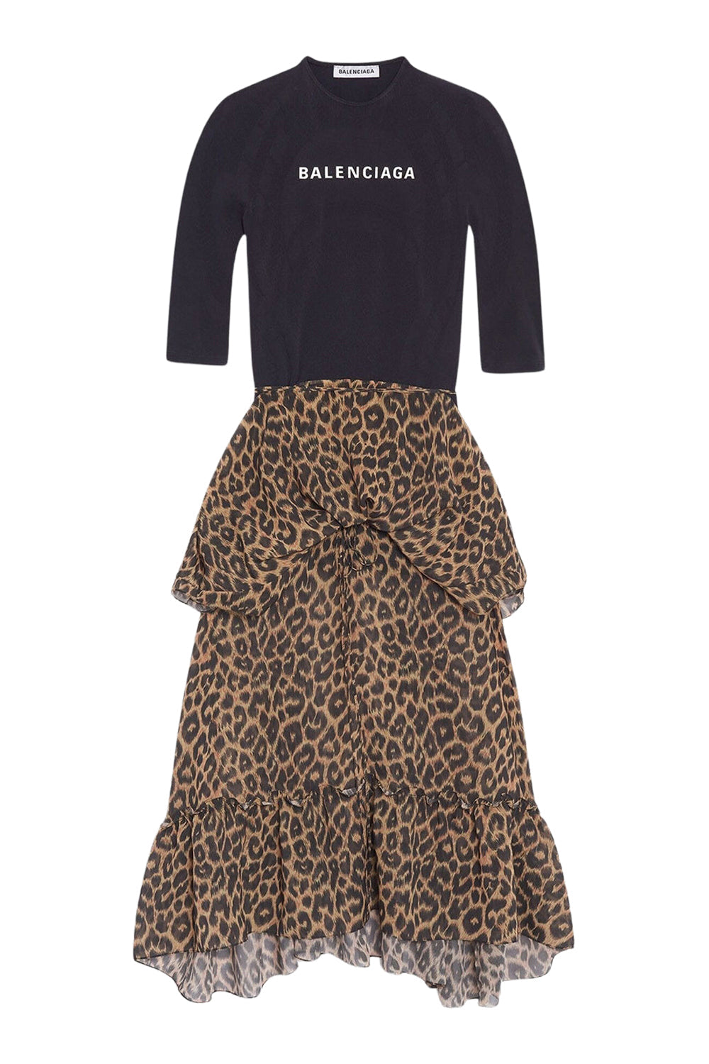 Leopard Athletic beige & black Top Dress - Beige & Black