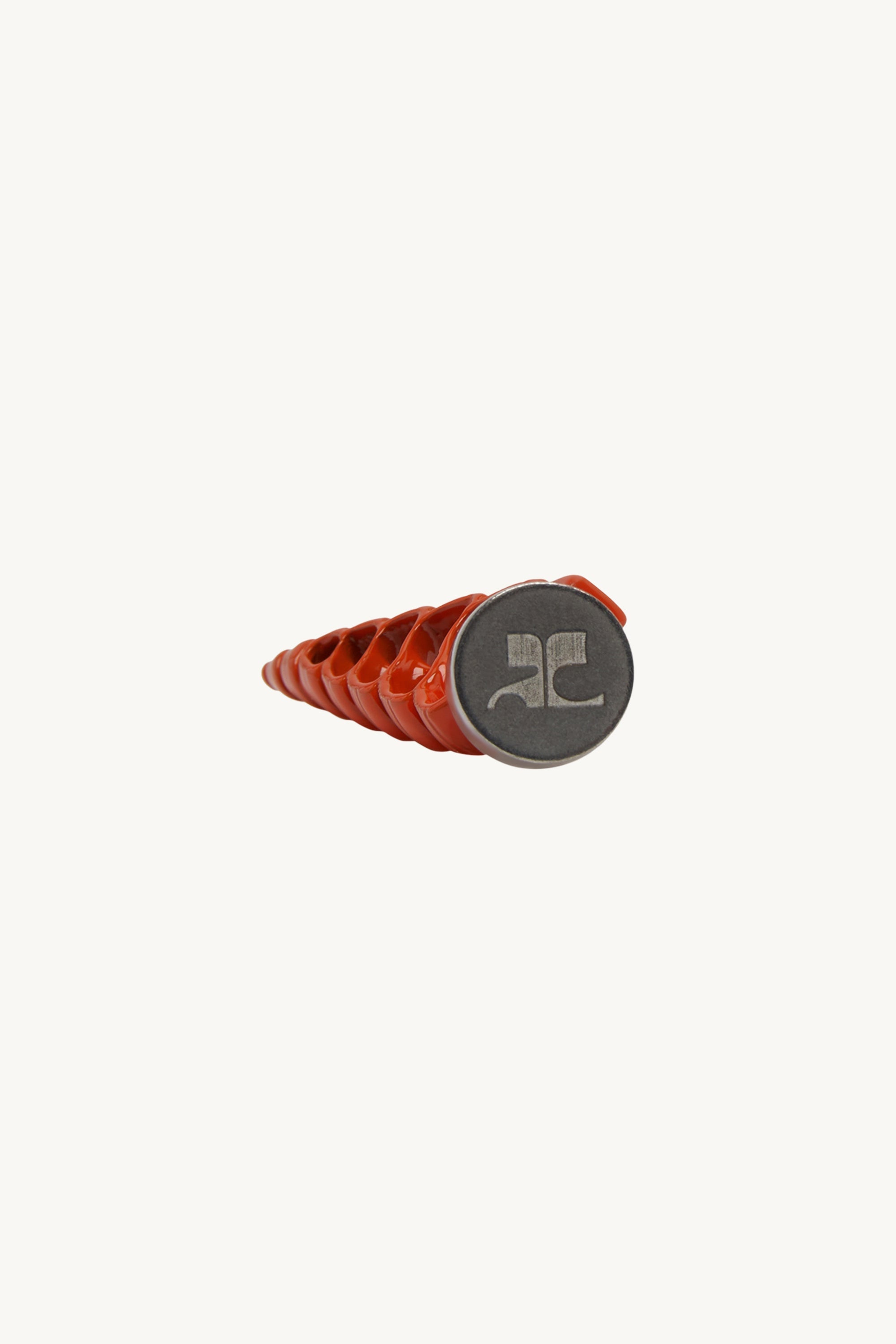 Small Shell Perforated Earring - Orange