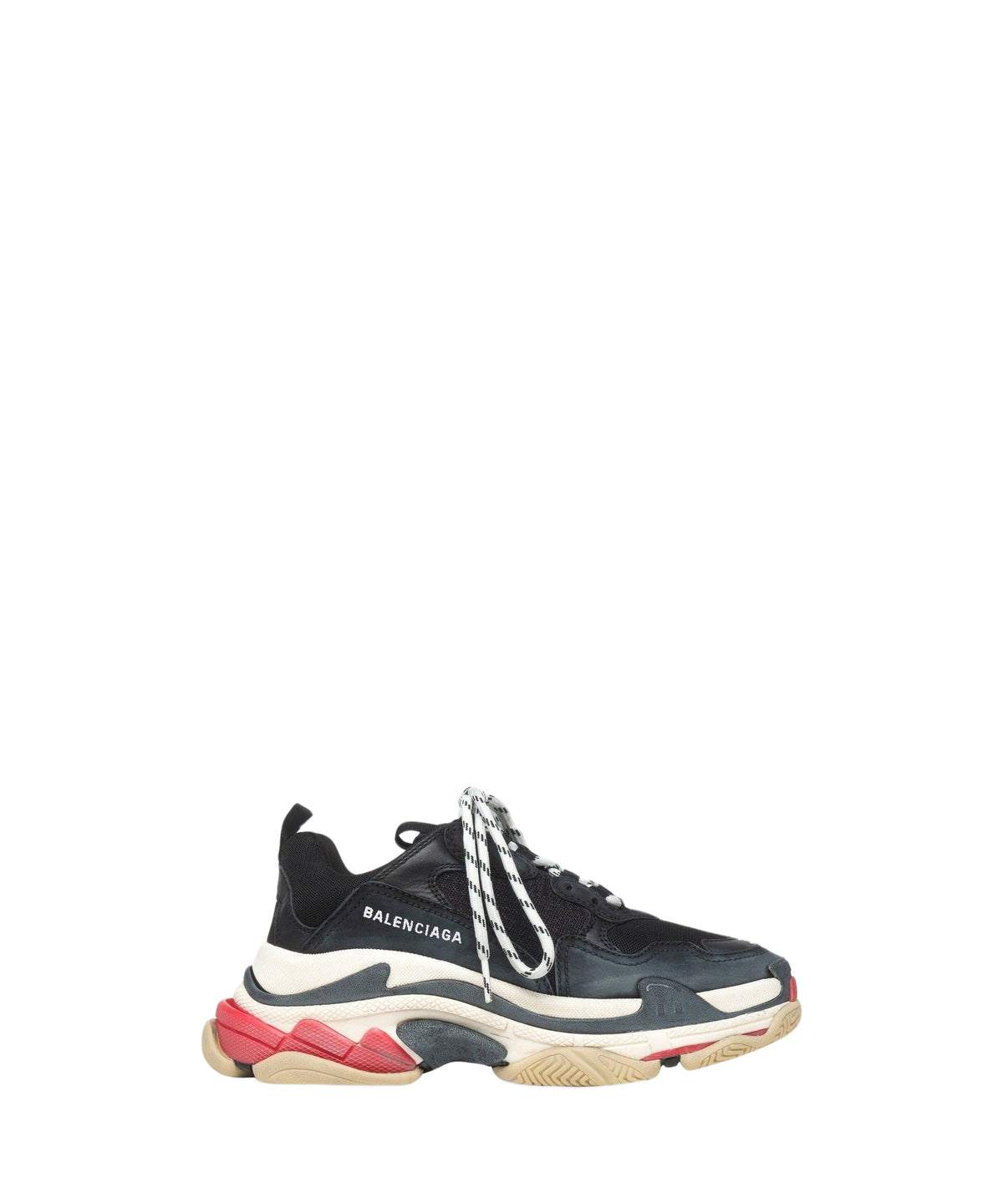 Triple S Sneakers - Black & White & Red