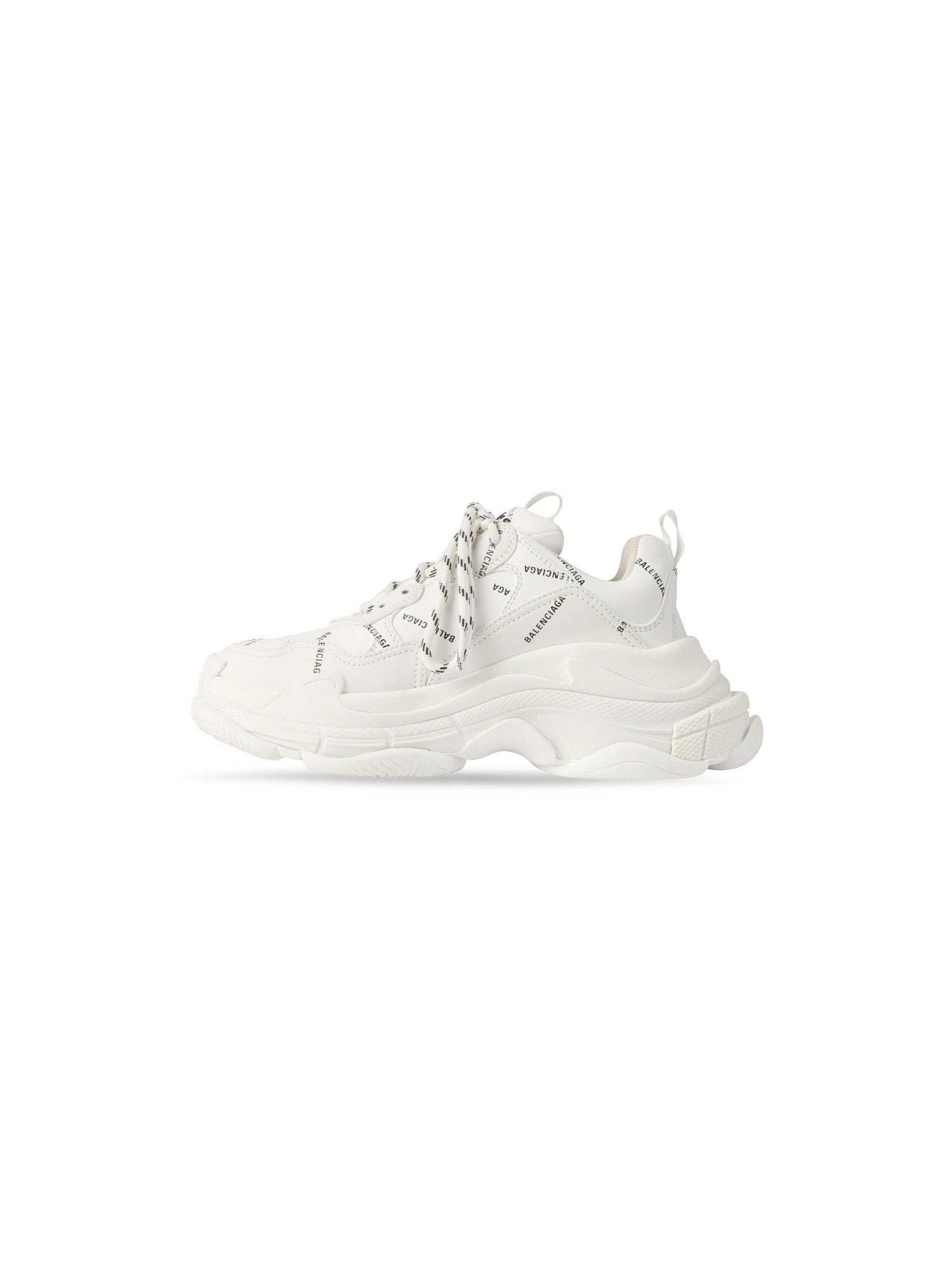 Triple S Allover Logo white & black Sneakers - White & Black