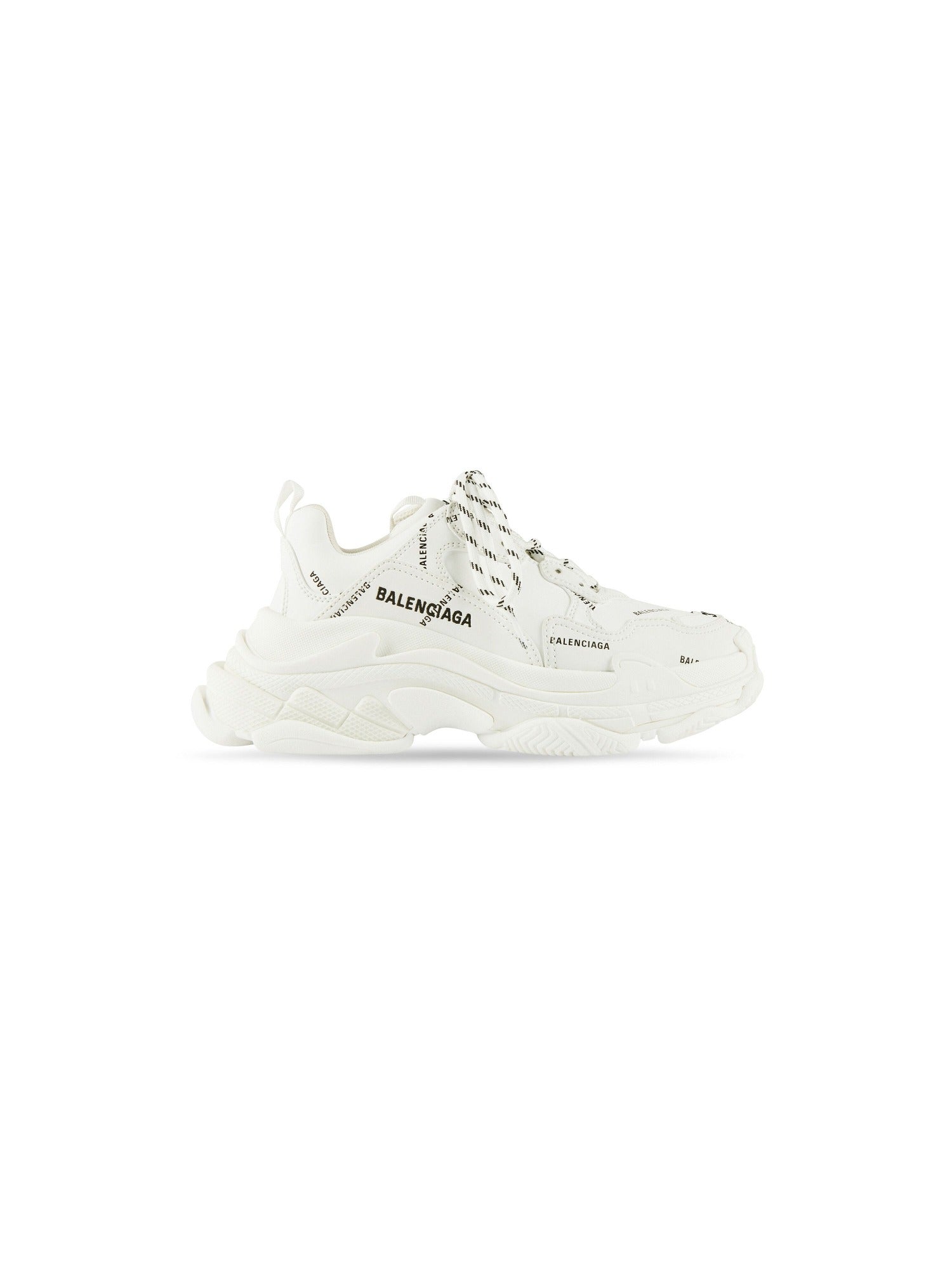 Triple S Allover Logo white & black Sneakers - White & Black