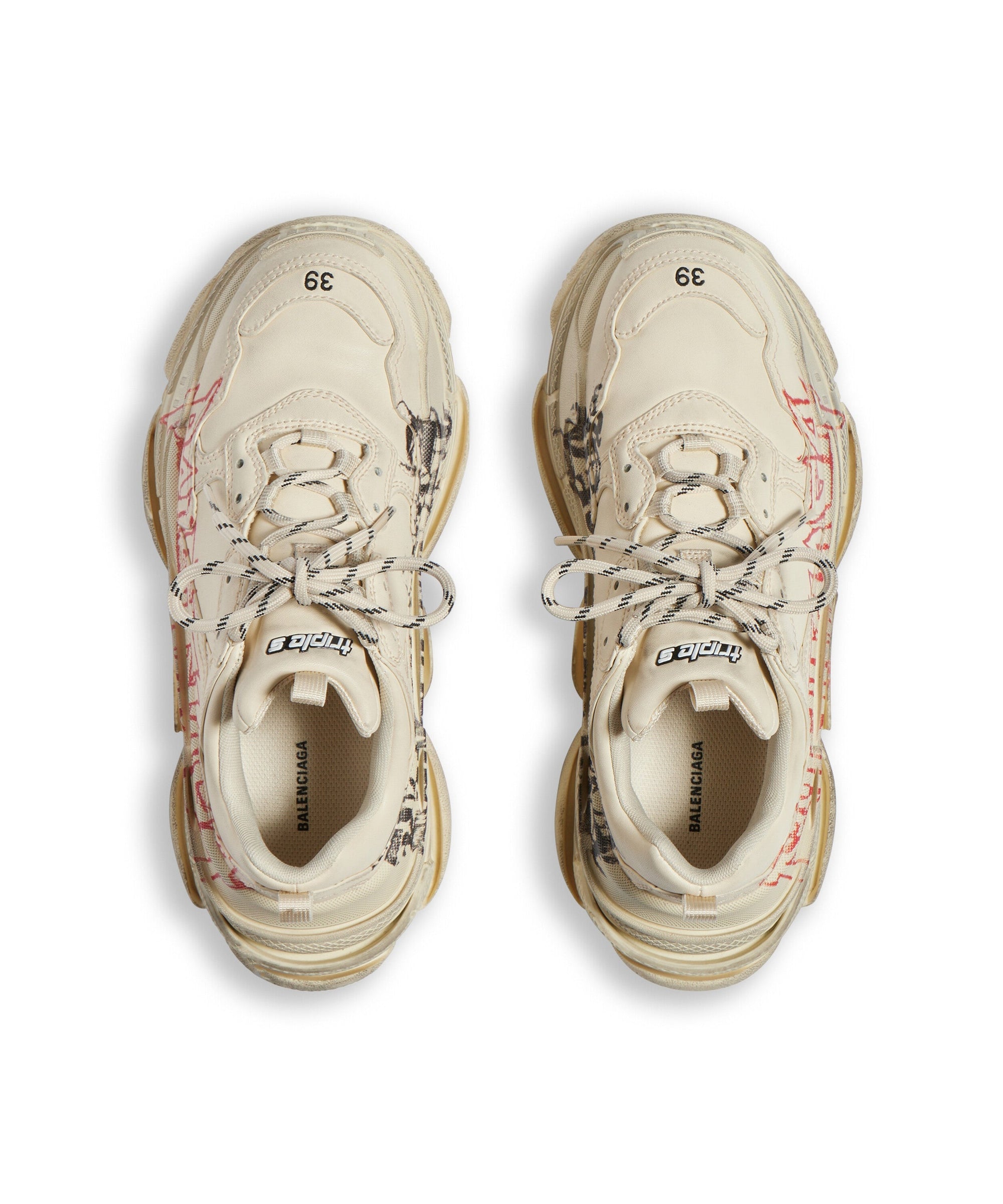Triple S Sneakers DIY Metal - White & Red & Black