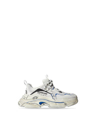 Triple S Sketch Sneakers - White & Black & Blue