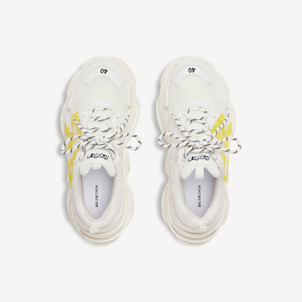 Triple S Tape Type Sneakers - White & Yellow