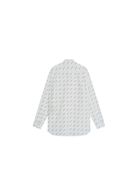 Allover Logo white & blue Shirt - White & Blue