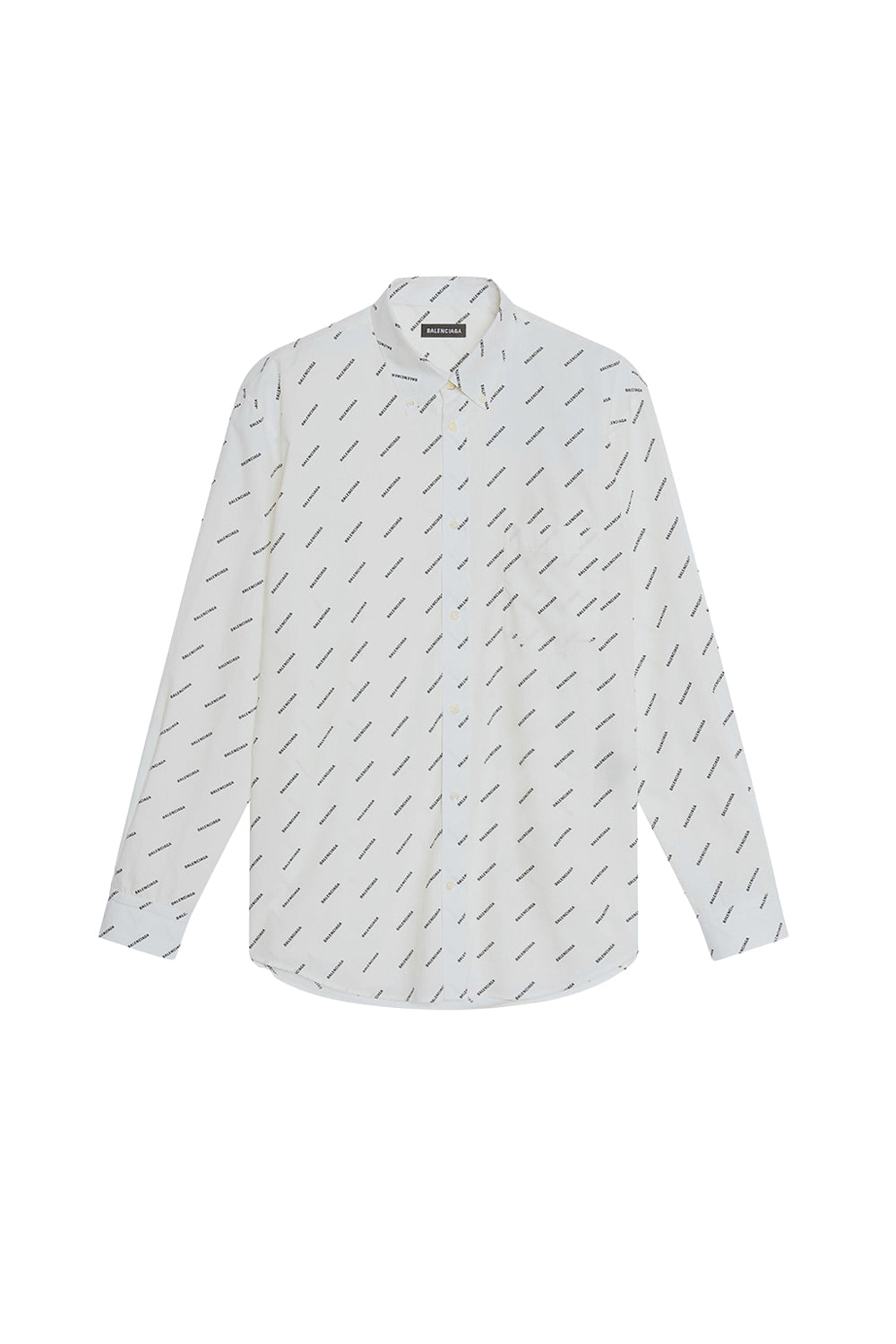 Allover Logo white & blue Shirt - White & Blue
