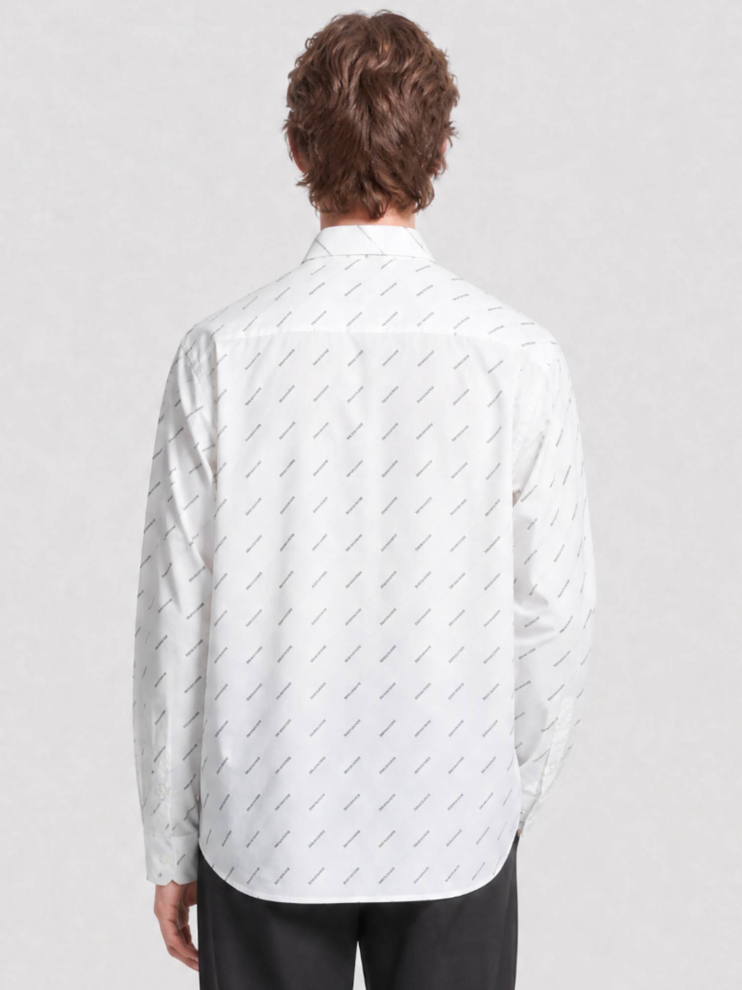 Allover Logo white & blue Shirt - White & Blue