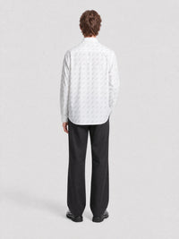 Allover Logo white & blue Shirt - White & Blue