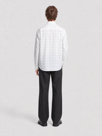 Allover Logo white & blue Shirt - White & Blue