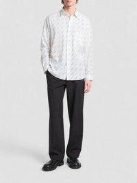 Allover Logo white & blue Shirt - White & Blue