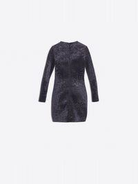 3D Longsleeve black Dress - Black