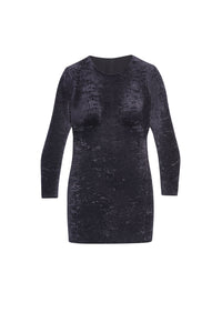3D Longsleeve black Dress - Black