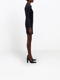 3D Longsleeve black Dress - Black