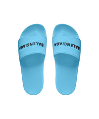 Pool Slide Sandals - Sky Blue & Black