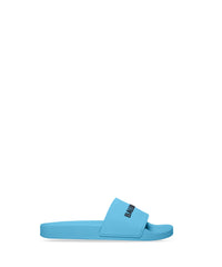 Pool Slide Sandals - Sky Blue & Black