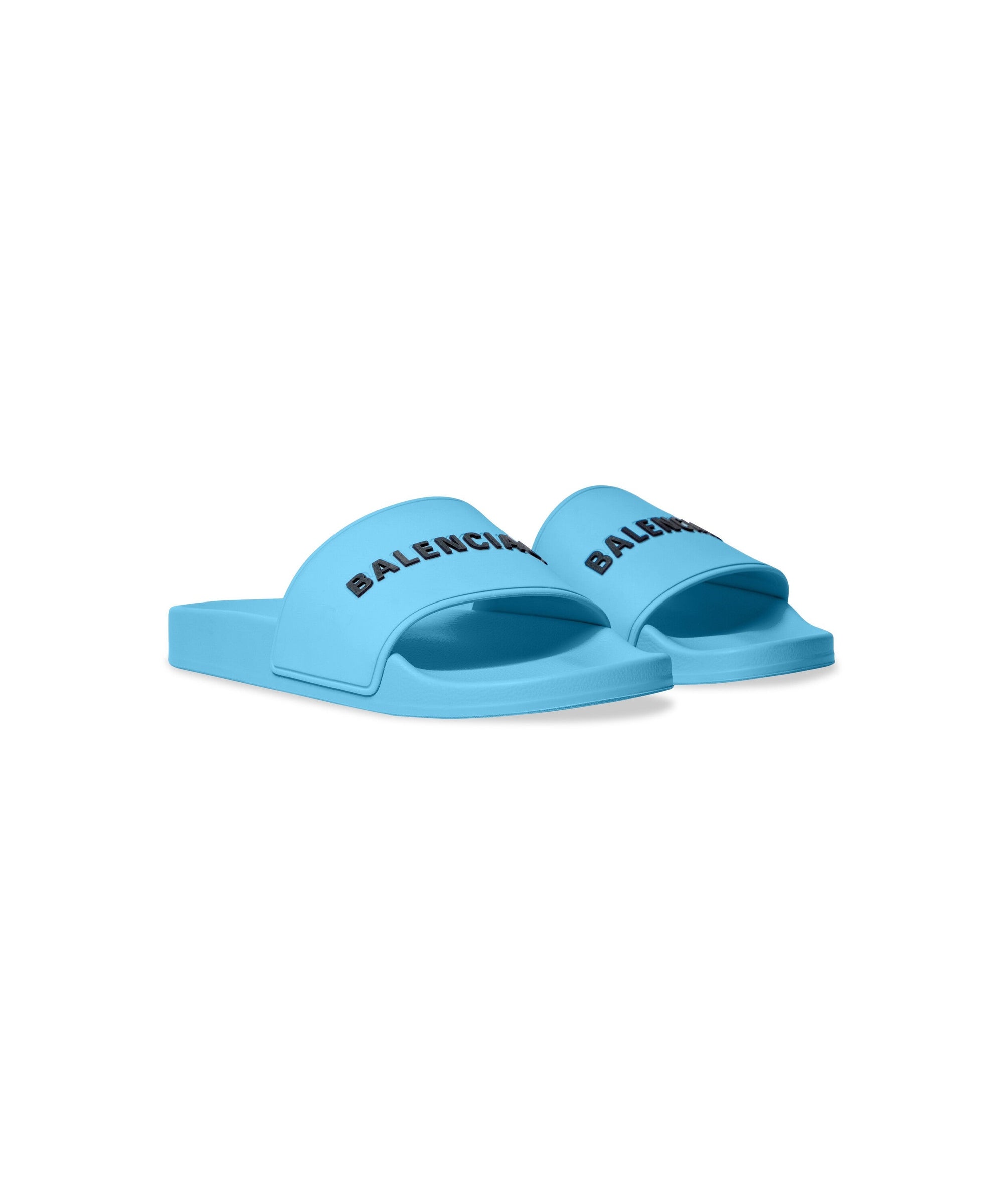 Pool Slide Sandals - Sky Blue & Black