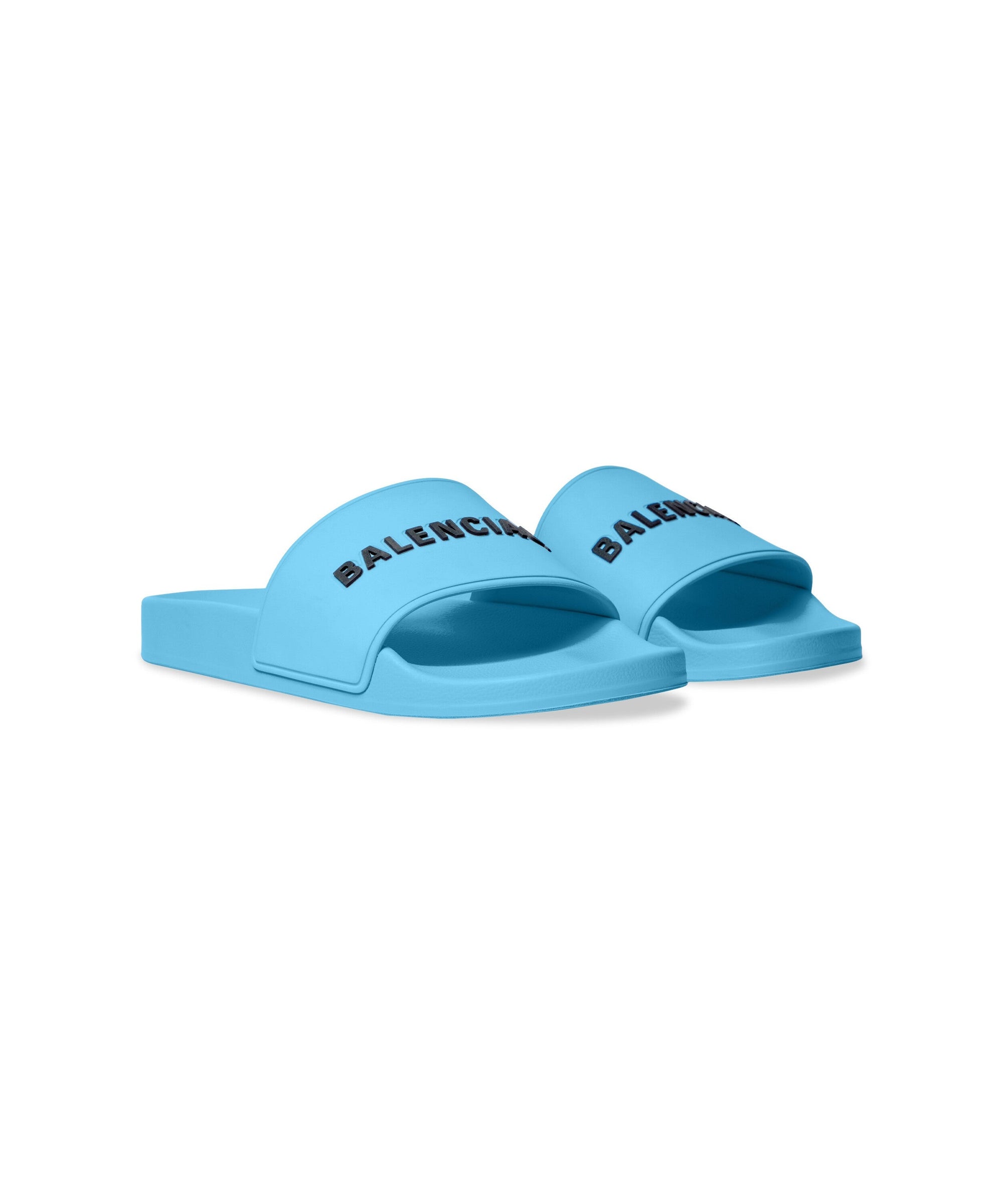 Pool Slide Sandals - Sky Blue & Black