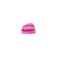Pool Slide Sandals - Fluo Pink & Black