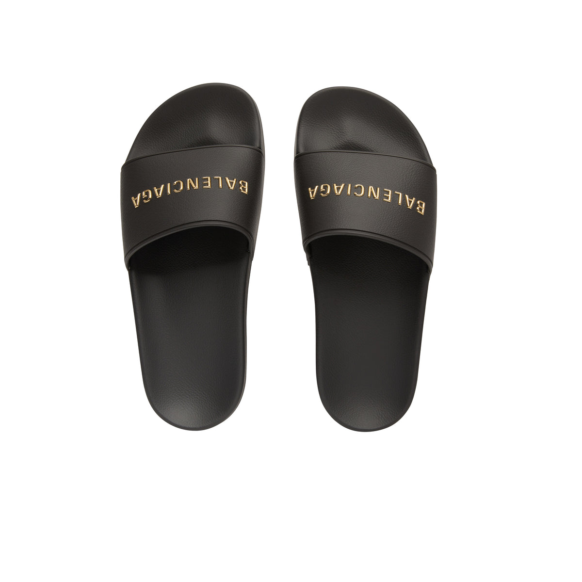 Pool Slide Sandals - Black & Gold