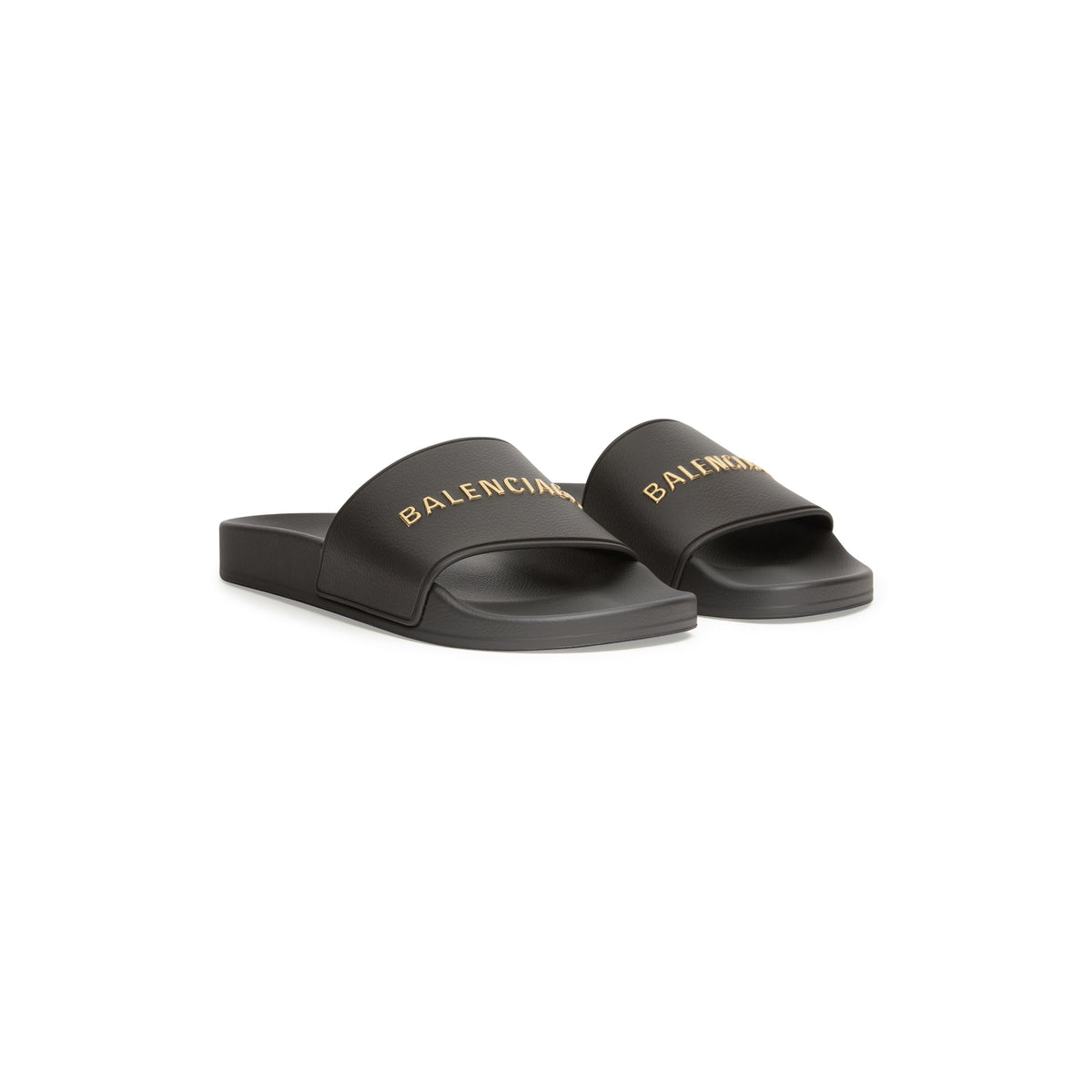 Pool Slide Sandals - Black & Gold