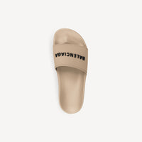 Pool Slide Sandals - Beige & Black