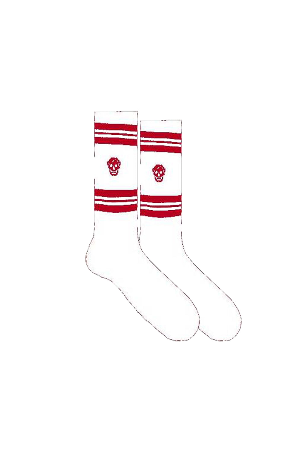 Crew white & black Socks - White & Black