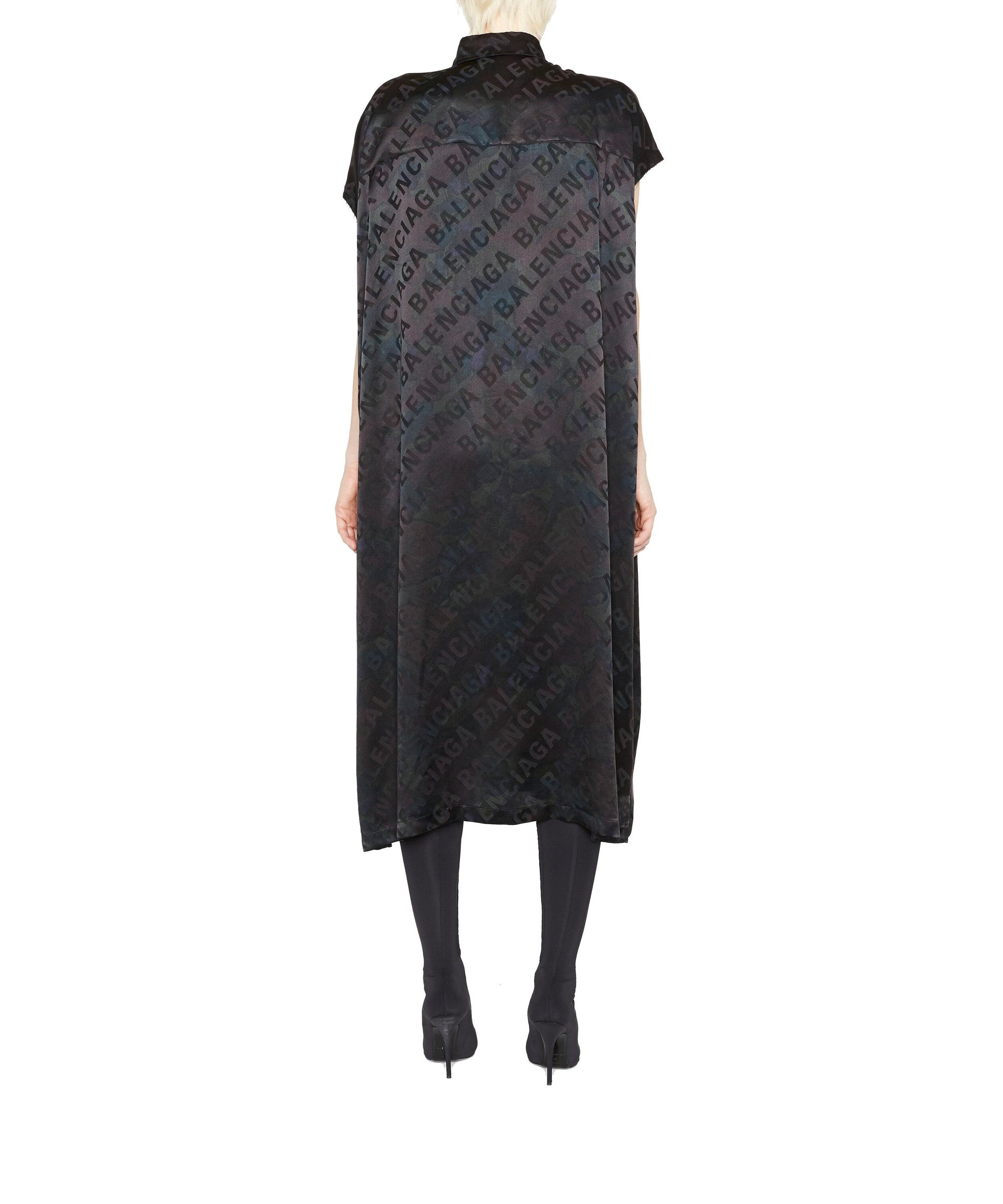 Rawcut Sleeve Dress - Black