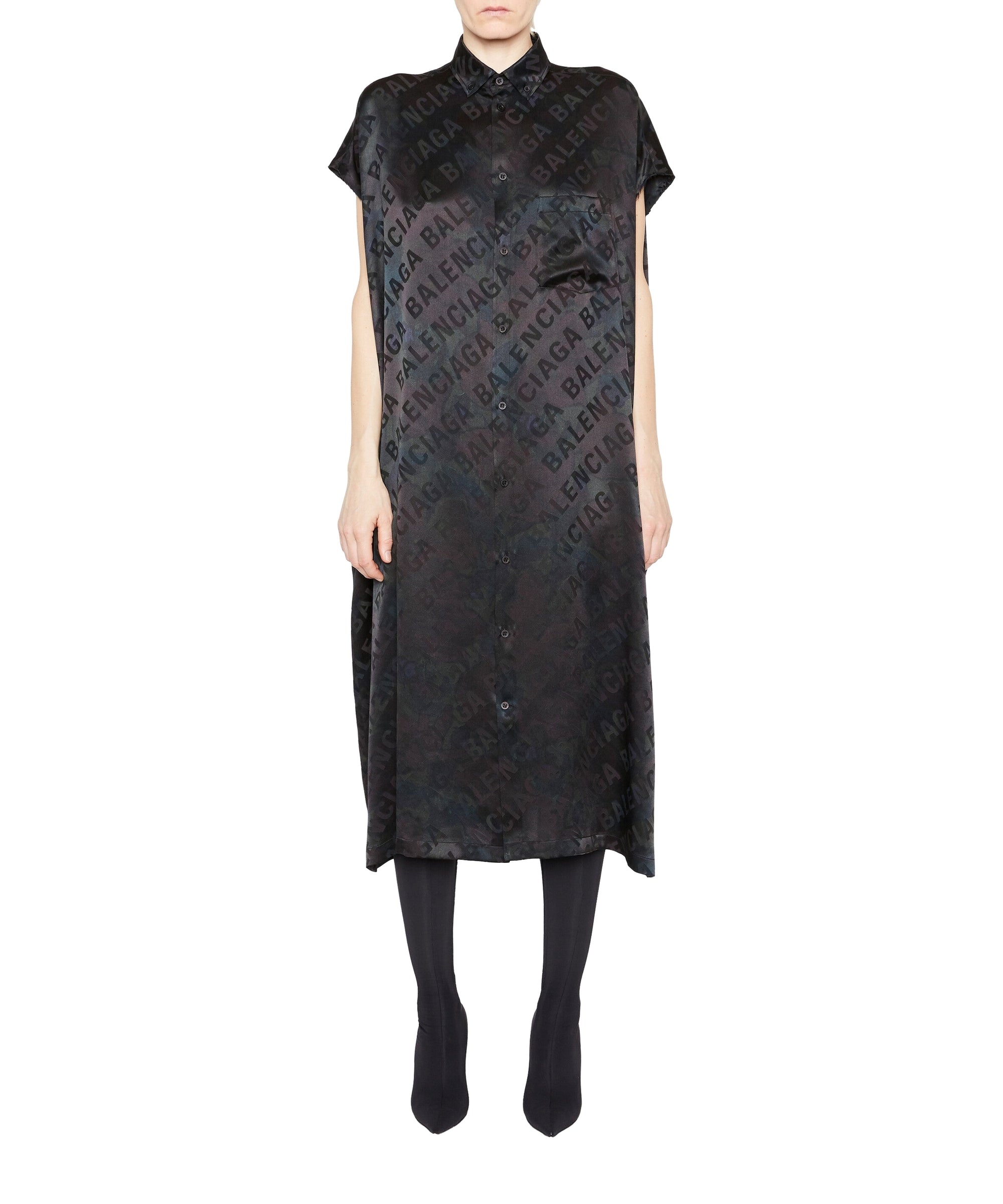 Rawcut Sleeve Dress - Black