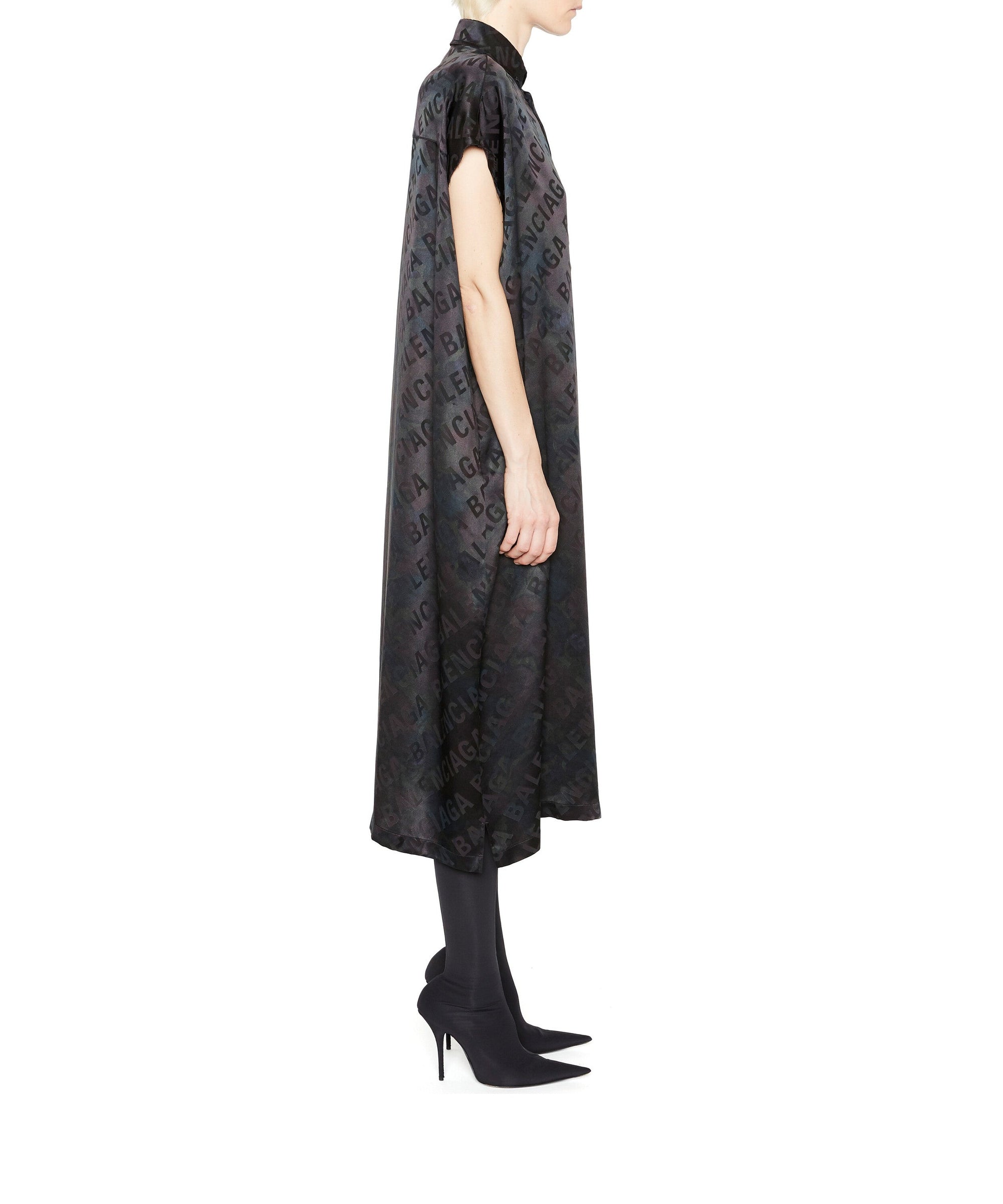 Rawcut Sleeve Dress - Black