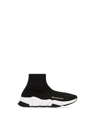 Speed Recycled Knit Sneakers - Black & White & Black