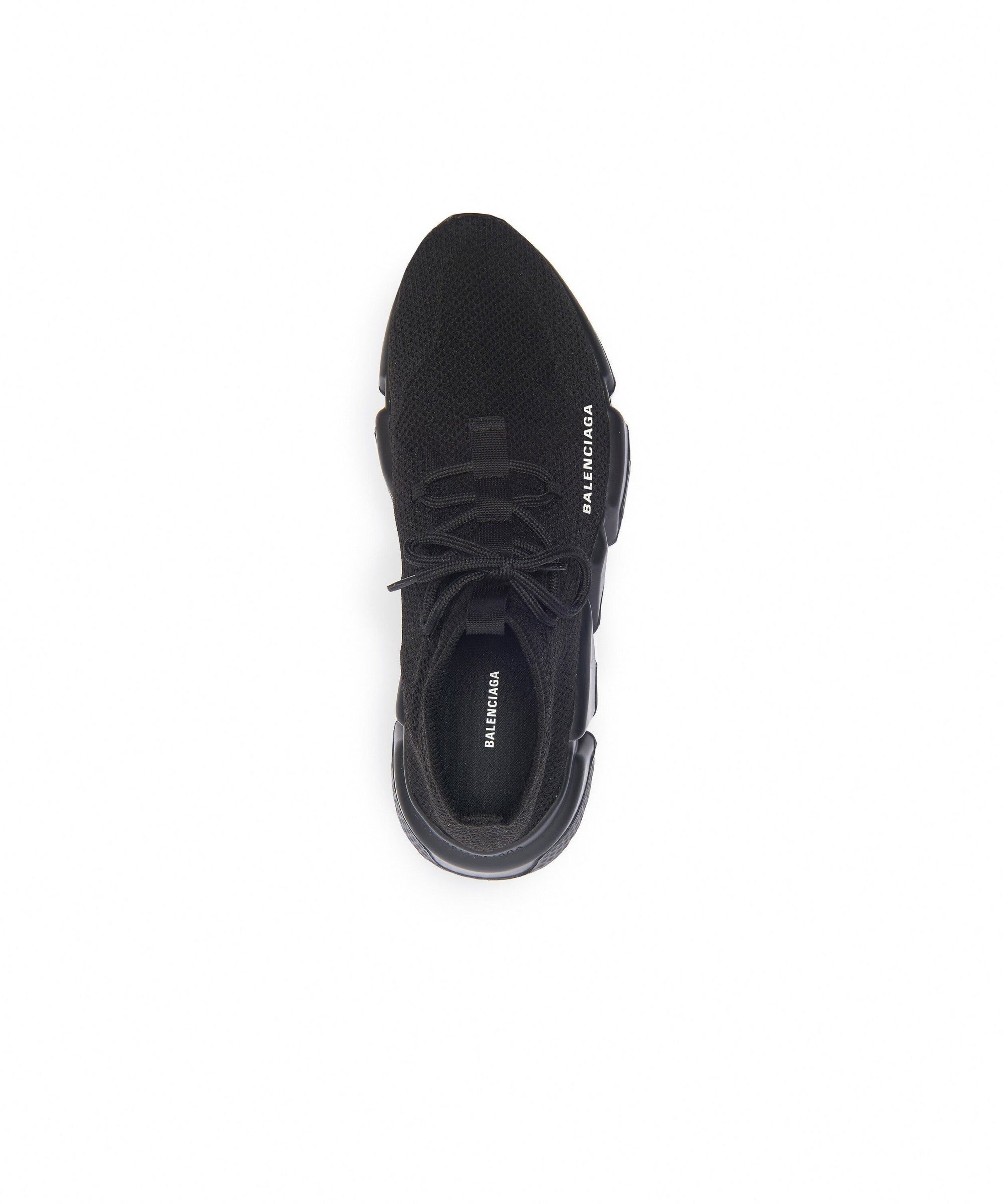Speed Lace-Up Recycled Knit Sneakers - Black & White