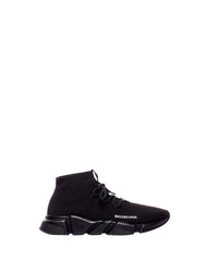 Speed Lace-Up Recycled Knit Sneakers - Black & White