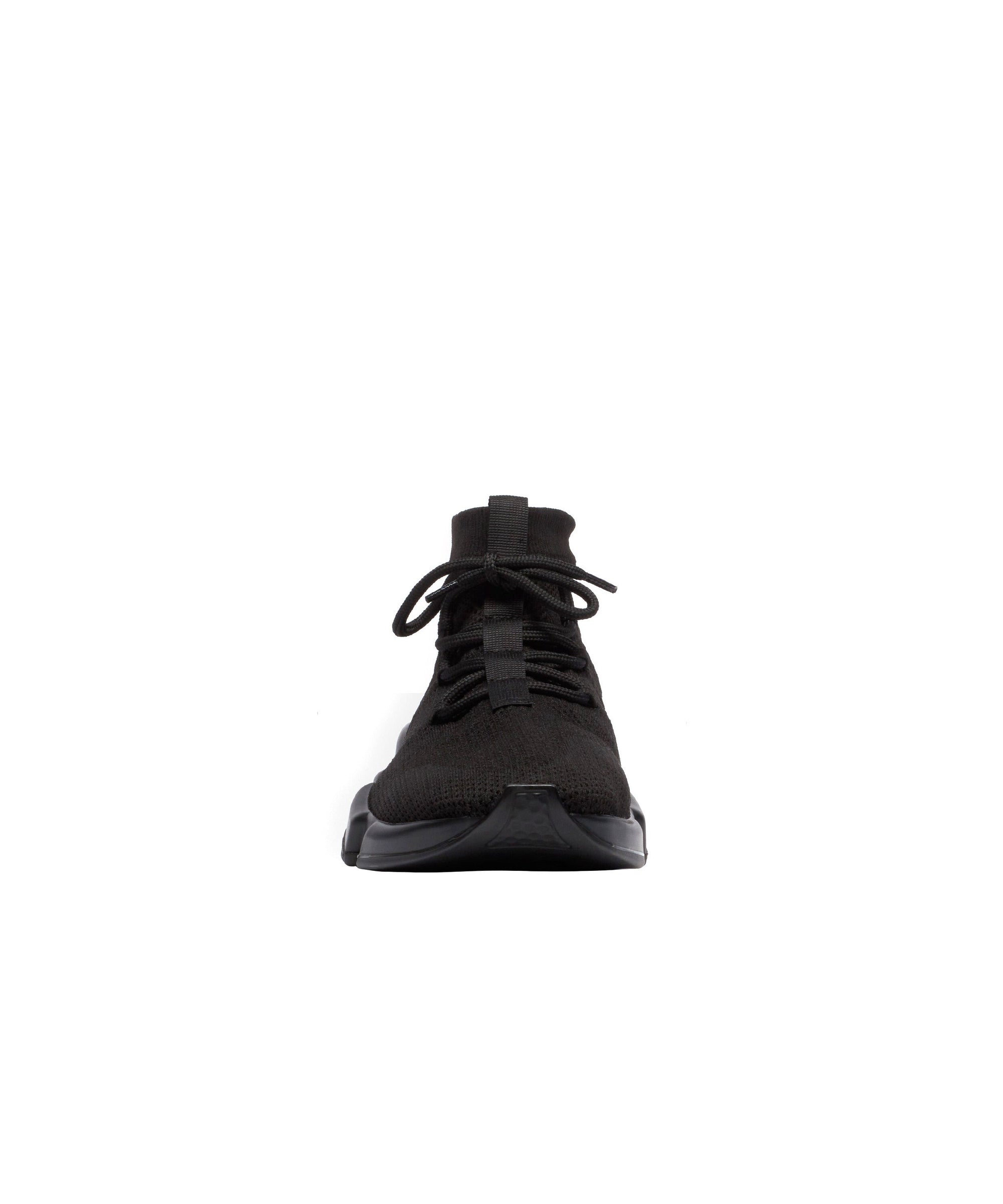 Speed Lace-Up Recycled Knit Sneakers - Black & White