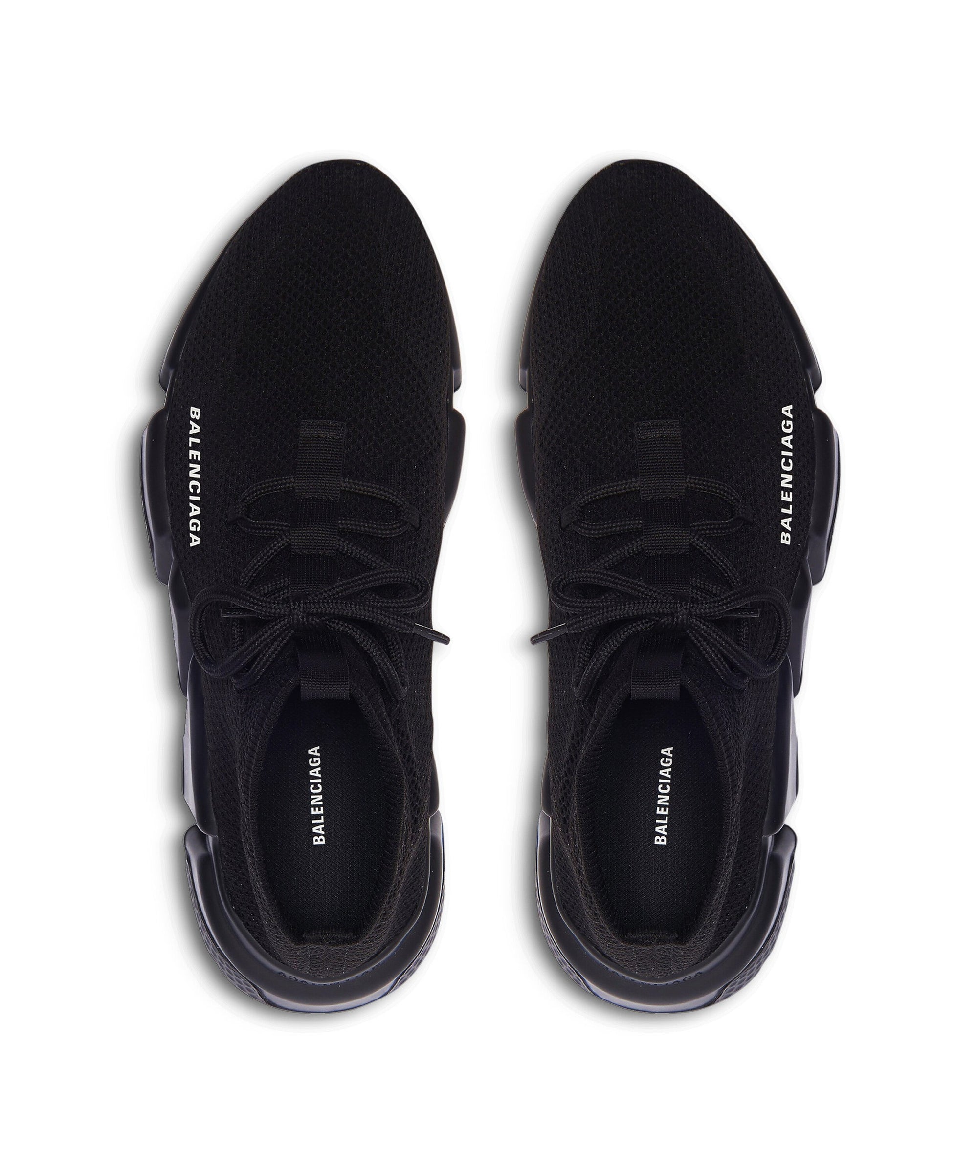 Speed Lace-Up Recycled Knit Sneakers - Black