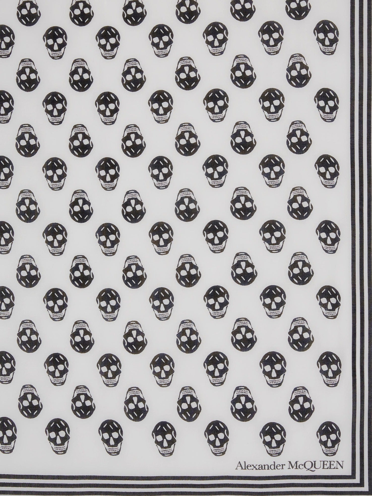 Biker Skull ivory & black Scarf - Ivory & Black