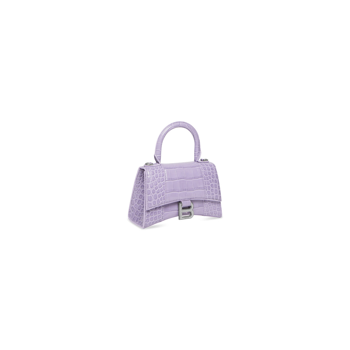 Hourglass XS Handbag Crocodile Embossed - Lilac