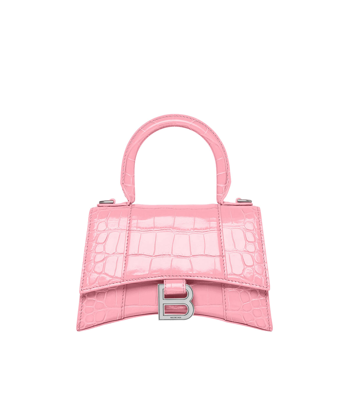 HOURGLASS / Hourglass XS Handbag Crocodile Embossed - Sweet Pink